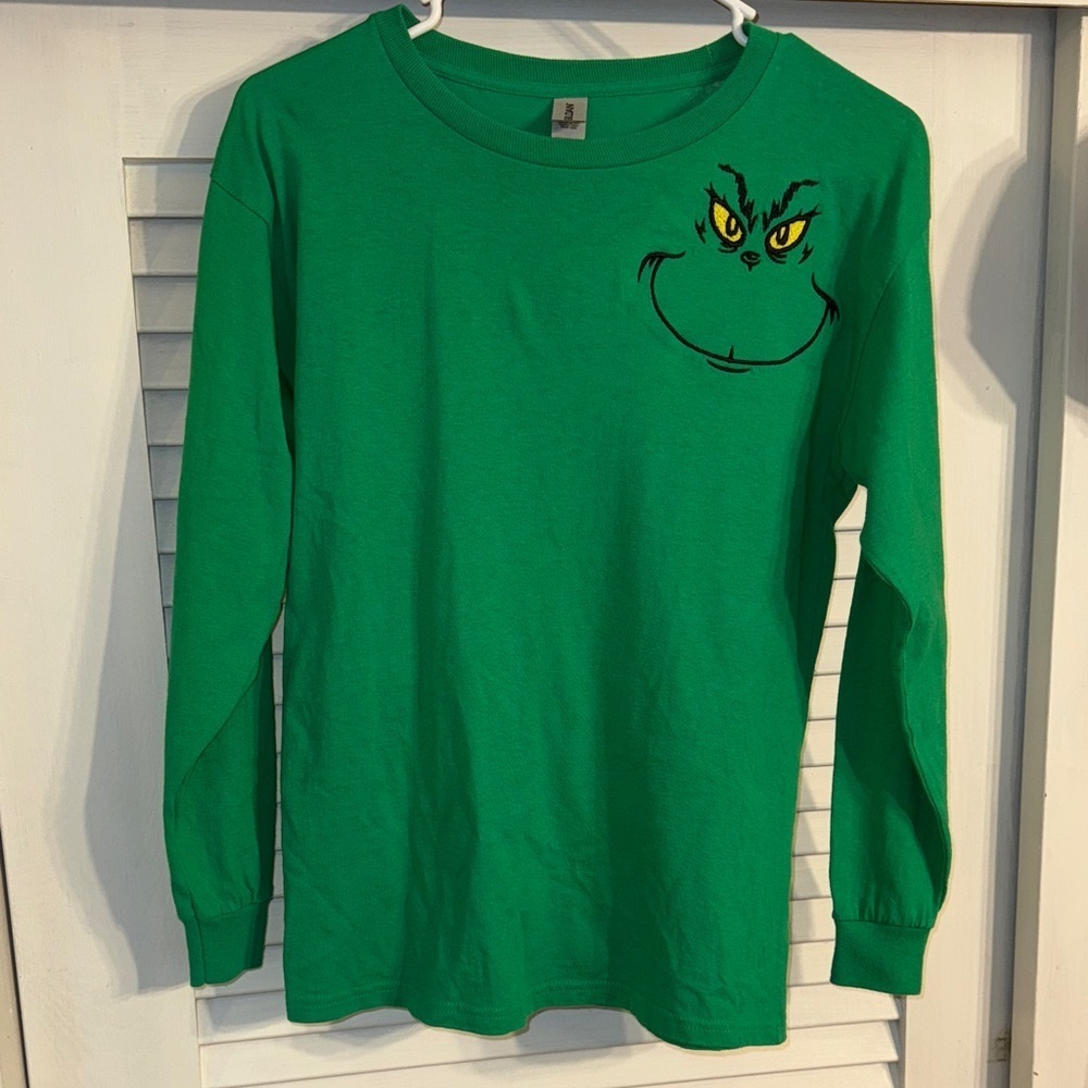 THE GRINCH Green Kids Long Sleeve Shirt UNISEX Gildan large